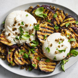Charred Eggplant With Burrata and Fried Capers