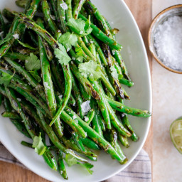 Charred Green Beans with Cilantro Lime Vinaigrette