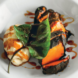 Charred Sweet Potatoes with Elecampane Cream and Honey Gastrique