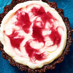Cheat's raspberry ripple cheesecake tarts