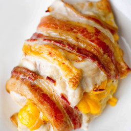 Cheddar and Pepper Stuffed Bacon Wrapped Chicken