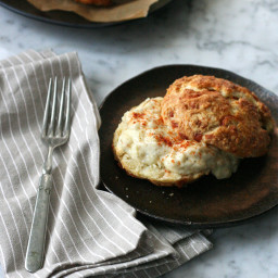 Cheddar Biscuits with Caramelized Onion Gravy