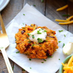 Cheddar Sweet Potato Hash Browns Fritters