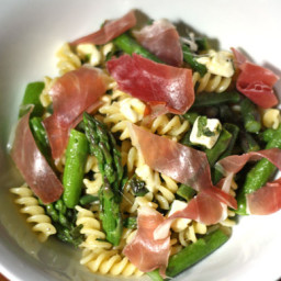 Cheese Curd, Asparagus, and Prosciutto Pasta Salad