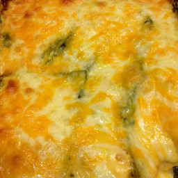 Cheese Enchiladas with Green Chili Sour Cream Sauce