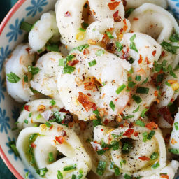 Cheese Tortellini with Shrimp and Chives