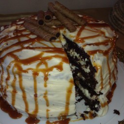 Cheesecake-Stuffed Dark Chocolate Cake