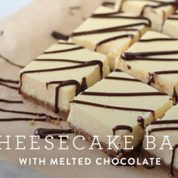 Cheesecake Bars with Melted Chocolate