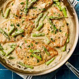 Cheesy Asparagus Chicken Cutlets Deliver 32 Grams of Protein