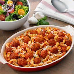 Cheesy Baked Pasta with Meatballs