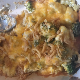 Cheesy Broccoli Cauliflower Casserole an easy side! 