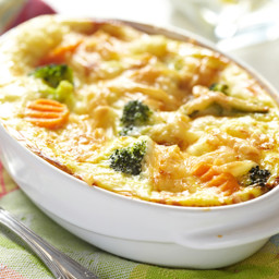 Cheesy Broccoli with Cauliflower Gratin