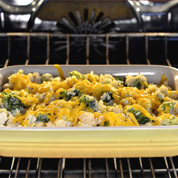 Cheesy Chicken Broccoli and Cauliflower Rice Casserole - WeightWatchers