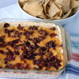 Cheesy Corn Dip with Bacon and Jalapenos