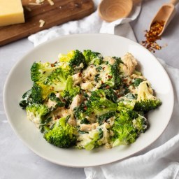Cheesy Garlic Chicken with Broccoli and Spinach