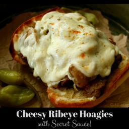 Cheesy Grilled Ribeye Mushroom and Onion Sandwiches with Secret Sauce