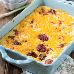 Cheesy Grits Casserole With Smoked Sausage