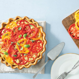 Cheesy Heirloom Tomato and Herb Pie