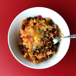 Cheesy Mexican rice and beans