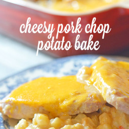 Cheesy Pork Chop Potato Bake
