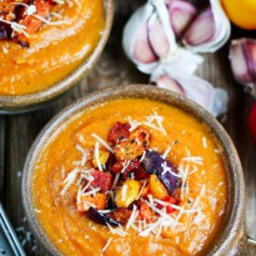 Cheesy Roasted Vegetable Soup