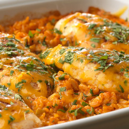 Cheesy Salsa Baked Chicken and Rice