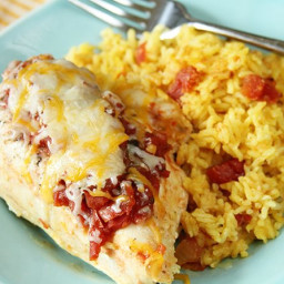 Cheesy Salsa Chicken and Rice