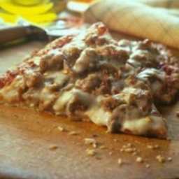 Cheesy Sausage and Mushroom Pizza