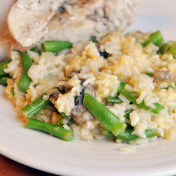 Cheesy Skillet Chicken and Rice with Green Beans