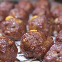 Cheesy Smoked Meatballs for Super Bowl