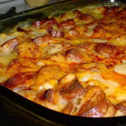 Cheesy Smoked Sausage & Potato Casserole Recipe Recipe