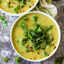 Cheesy Vegan Potato Kale Soup