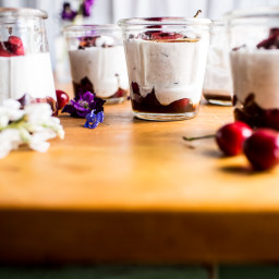 Cherry and Goats Milk Coconut Mousse.