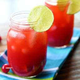 Cherry and Raspberry Bourbon Lemonade