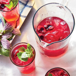 Cherry-Basil Lemonade Spritzers