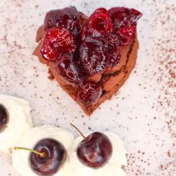 Cherry chocolate brownie hearts