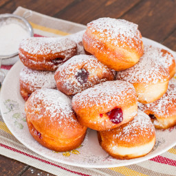 Cherry Jam Filled Sour Cream Donuts