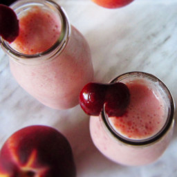 Cherry Peach Yogurt Smoothie