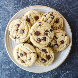 Chewy Eggless Chocolate Chip Cookies