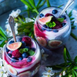 Chia and beet mousse parfaits