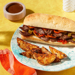 Chicago-Inspired Italian Beef Sandwiches with Roasted Potato Wedges