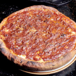 Chicago-Style Deep Dish Pizza Recipe in Wood Fired Oven