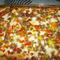 Chicago Style Italian Sausage And Pepper Deep Dish Pizza