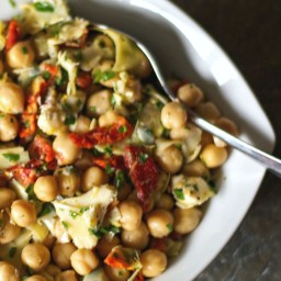 Chick Pea Salad with Artichoke Hearts and Sun Dried Tomatoes
