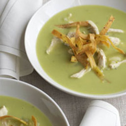 Chicken-and-Avocado Soup with Fried Tortillas