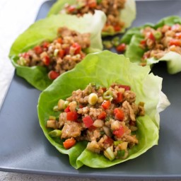 Chicken and Bell Pepper Lettuce Wraps