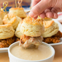 Chicken and Biscuits with Maple-Butter Dipping Sauce