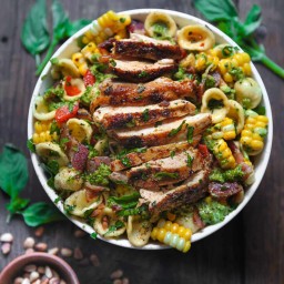 Chicken and Corn Pasta Salad with Bacon