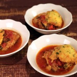 Chicken and Cornmeal Dumplings in Tomatoes