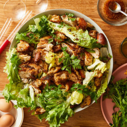 Chicken and Escarole Salad With Anchovy Croutons